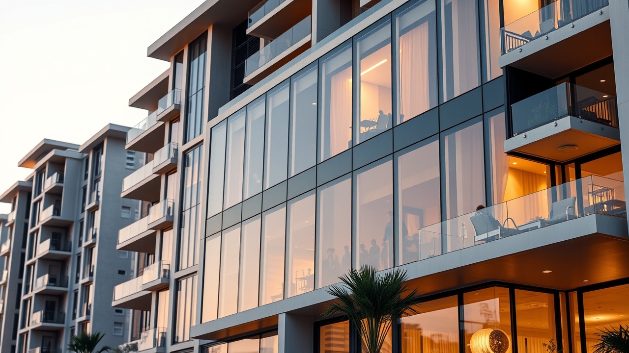 Modern architectural detail of a high-end Dubai building