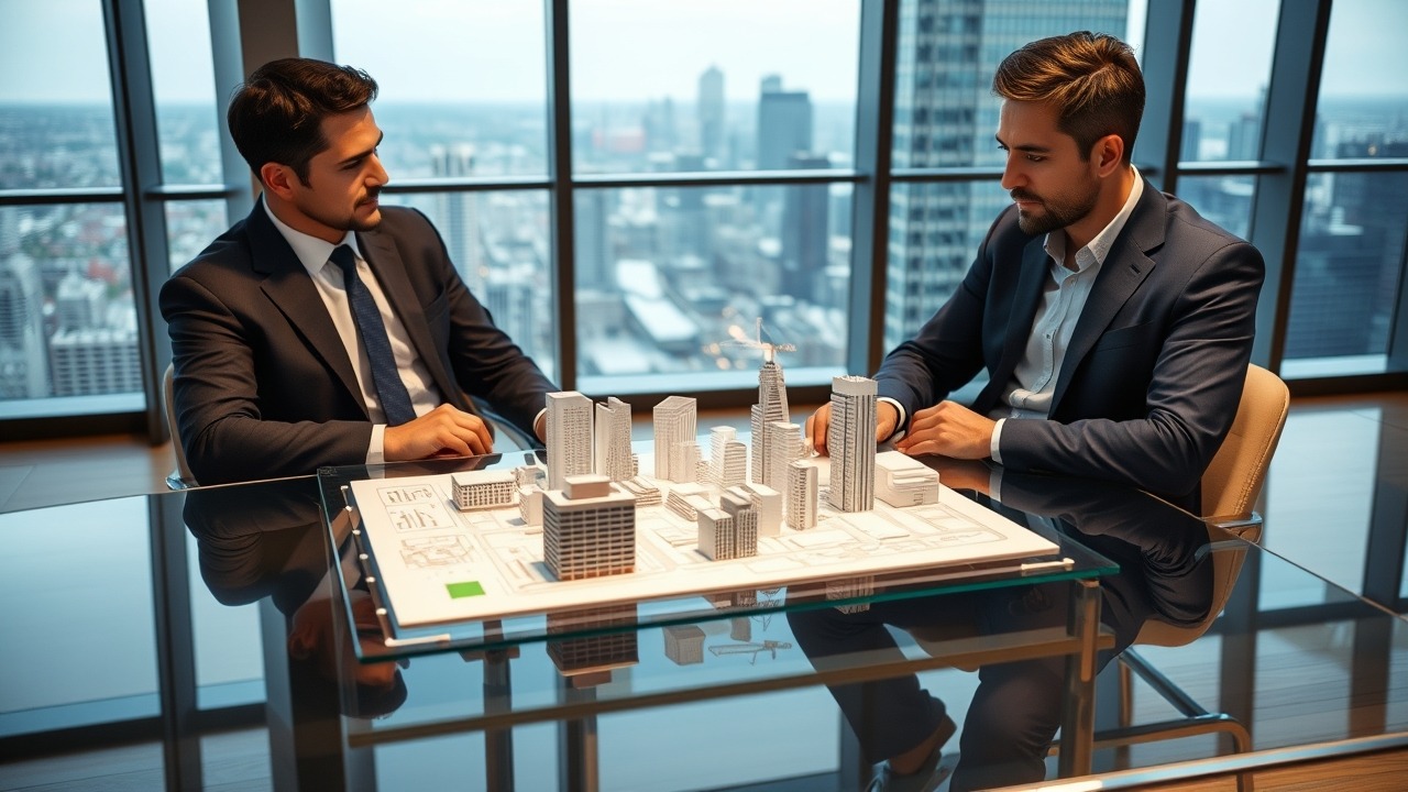Digital property investment planning in a Dubai office