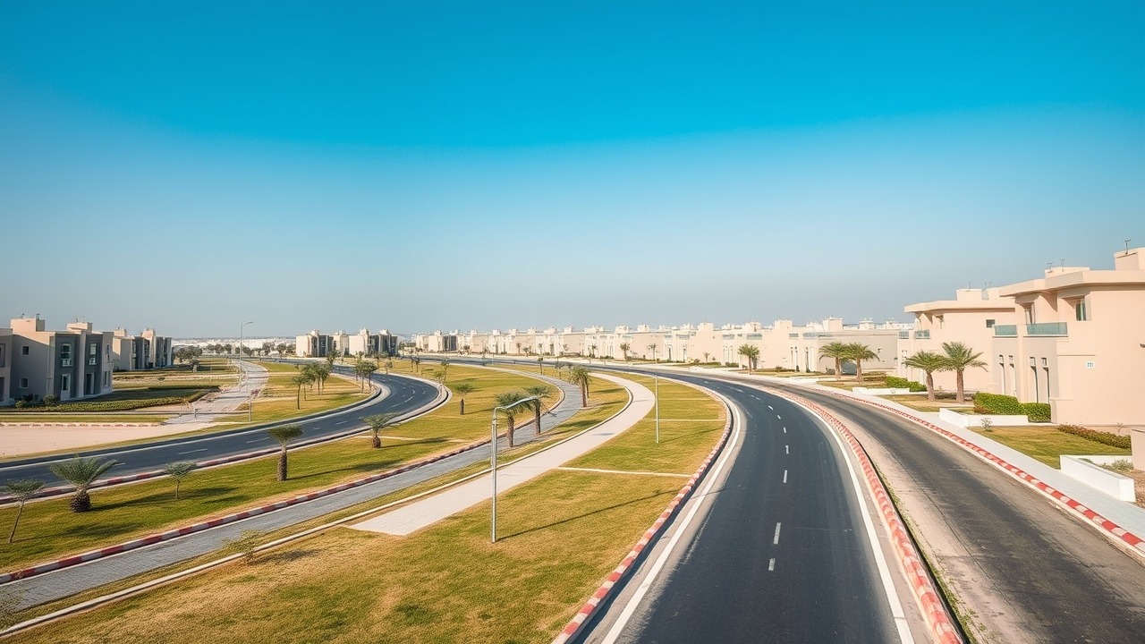 Suburban residential development with modern townhouses in Dubai