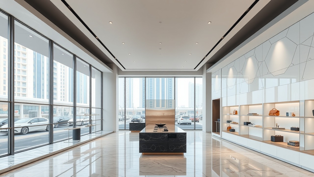 Innenansicht eines exklusiven Luxus-Einzelhandelsgeschäfts in Dubai