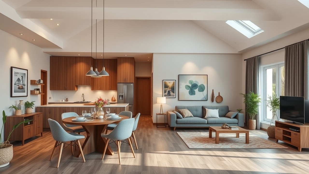 Spacious two-bedroom apartment with open-plan kitchen