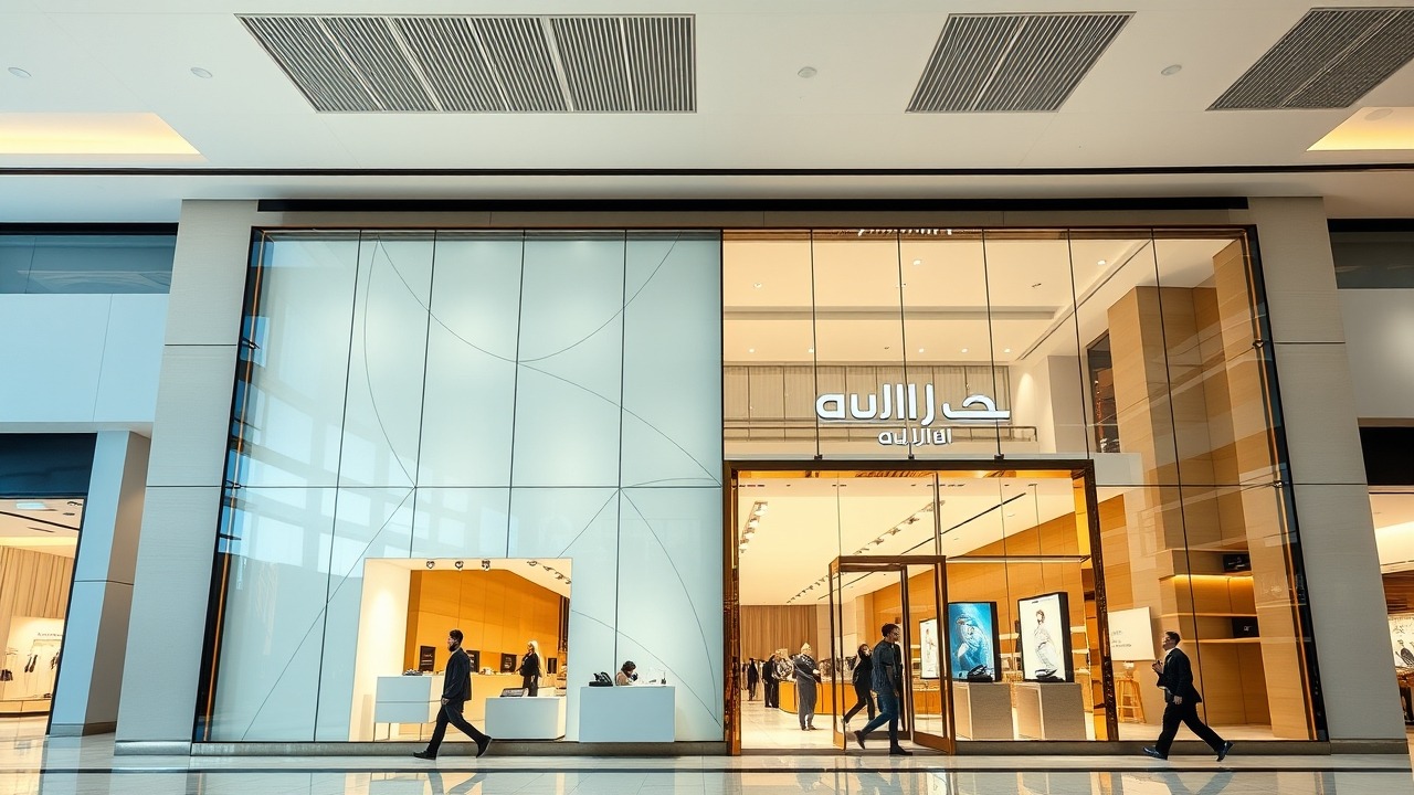 Luxury retail storefront in a Dubai mall