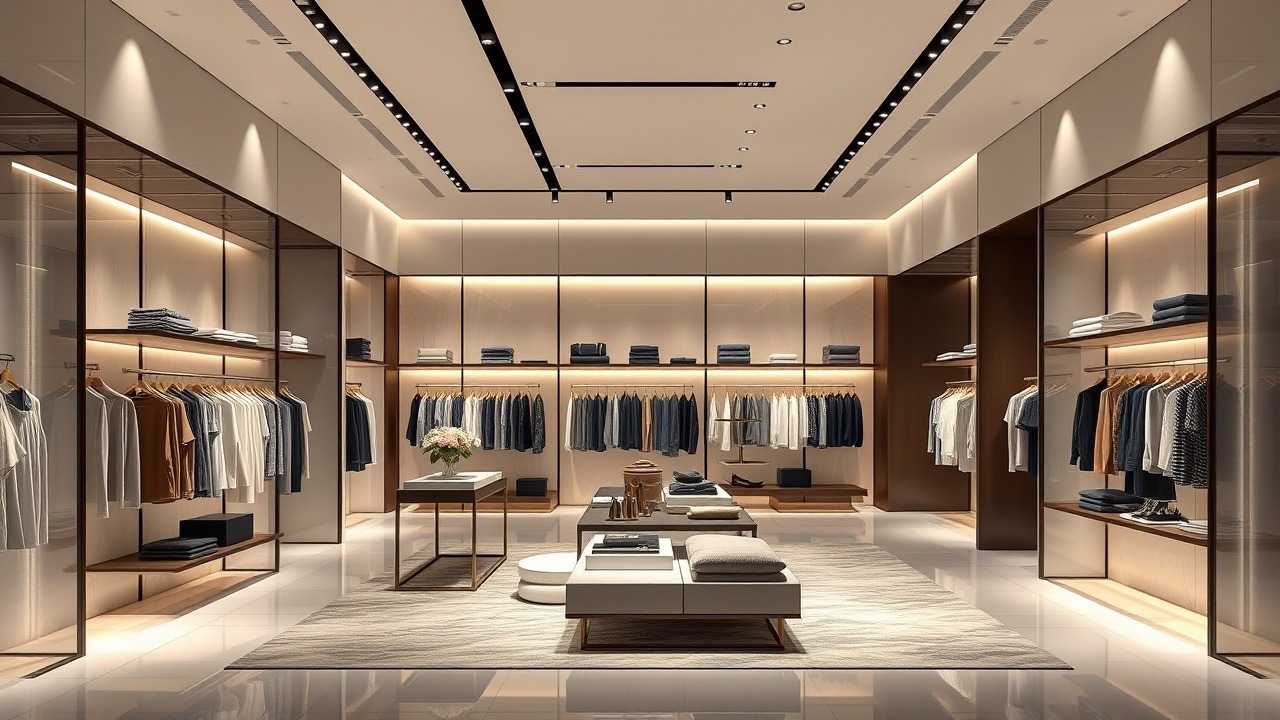 Finished retail store interior with designer displays