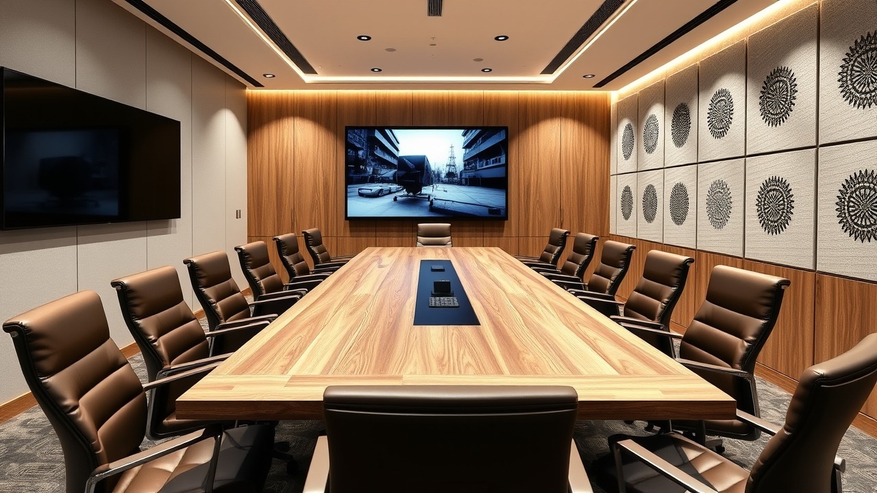 High-end corporate meeting room with luxury finishes