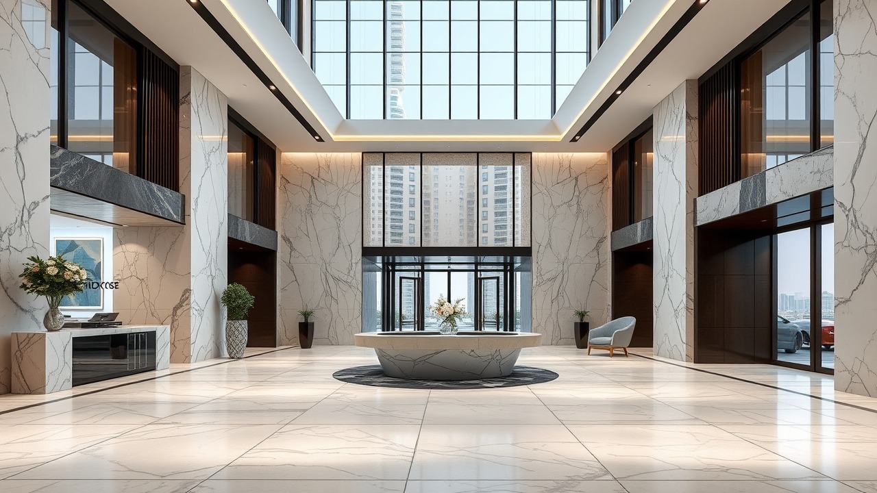 Luxury branded residence lobby design in Business Bay