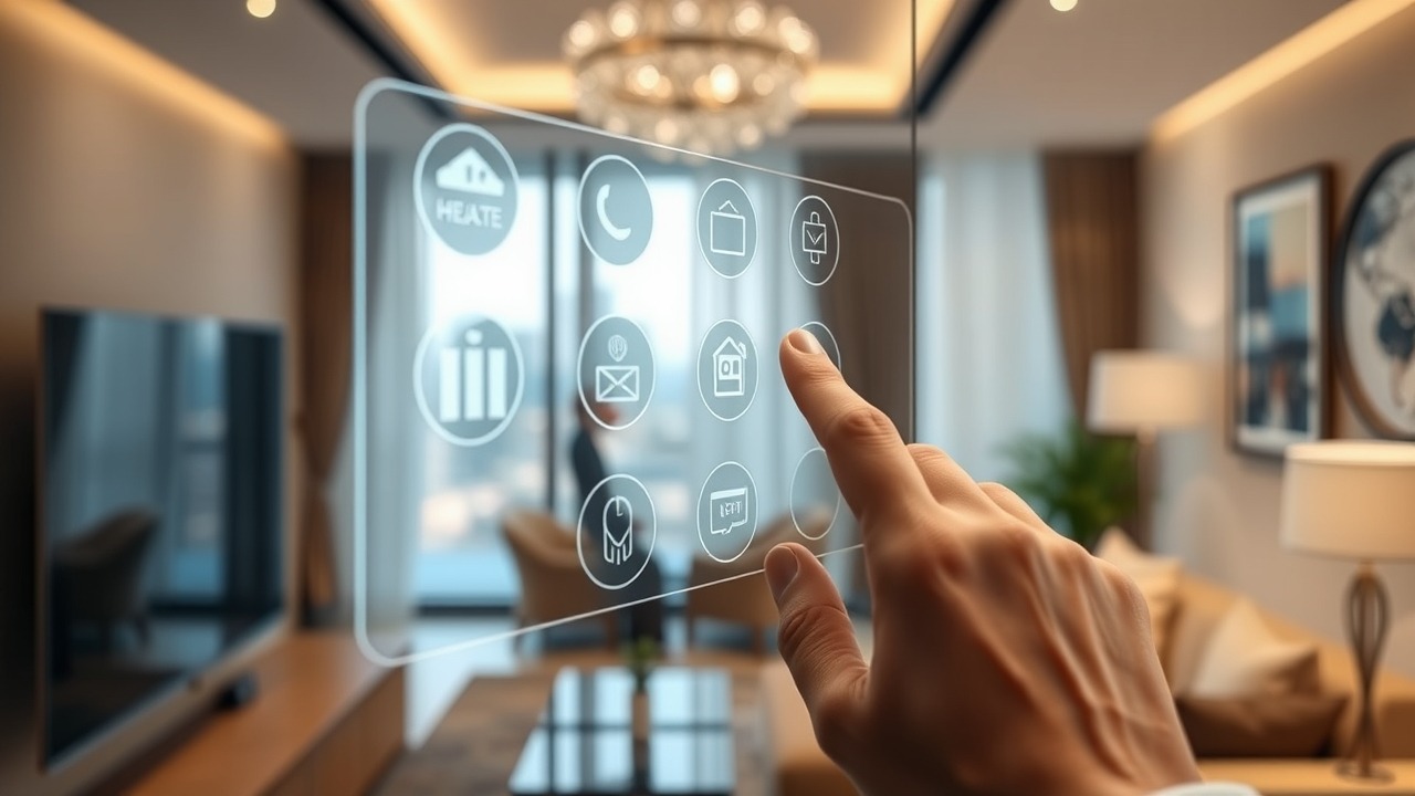 Smart home automation technology in a Dubai apartment