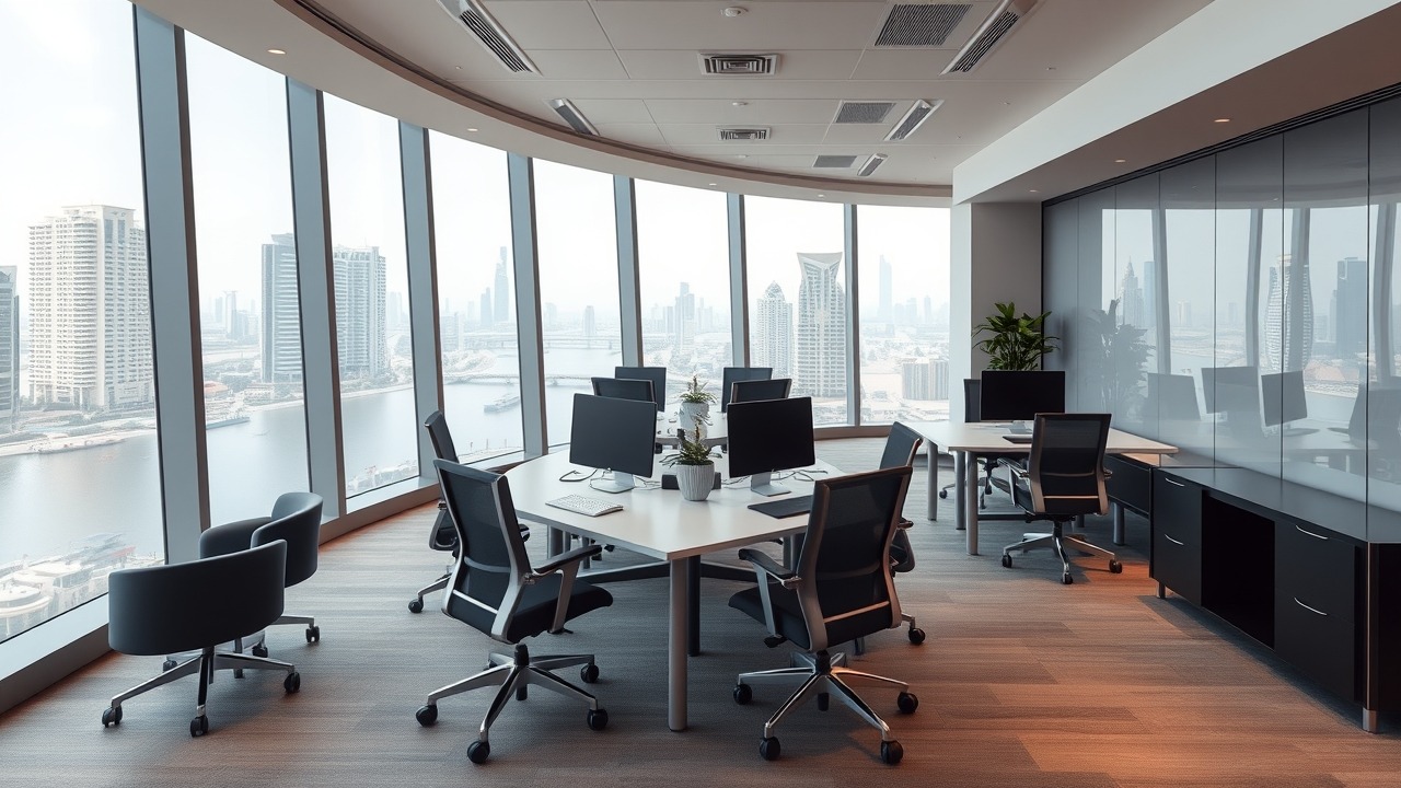 Modern co-working space for digital nomads in Business Bay