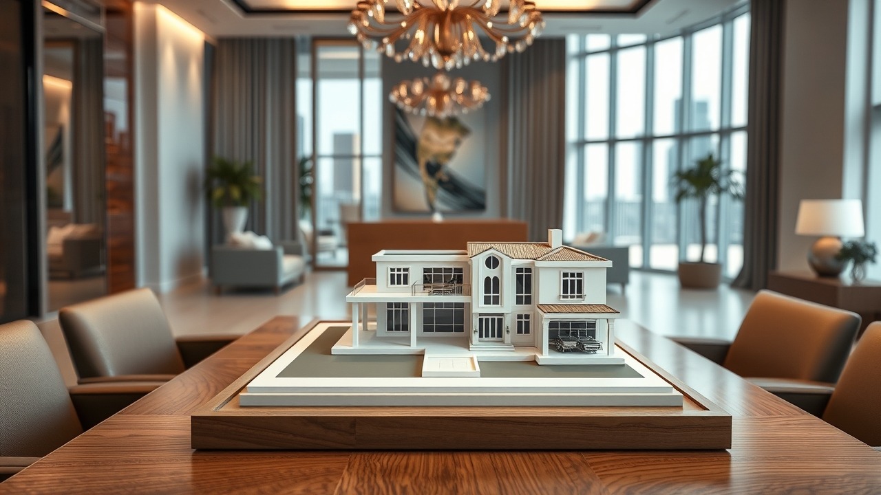 Scale model of a luxury real estate development in Dubai