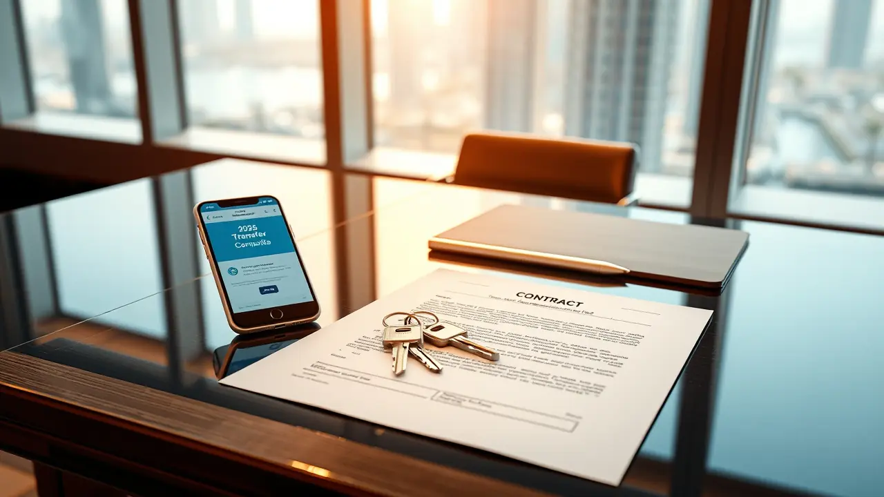 Confirmation instantanée du transfert DLD sur un appareil mobile à Dubaï