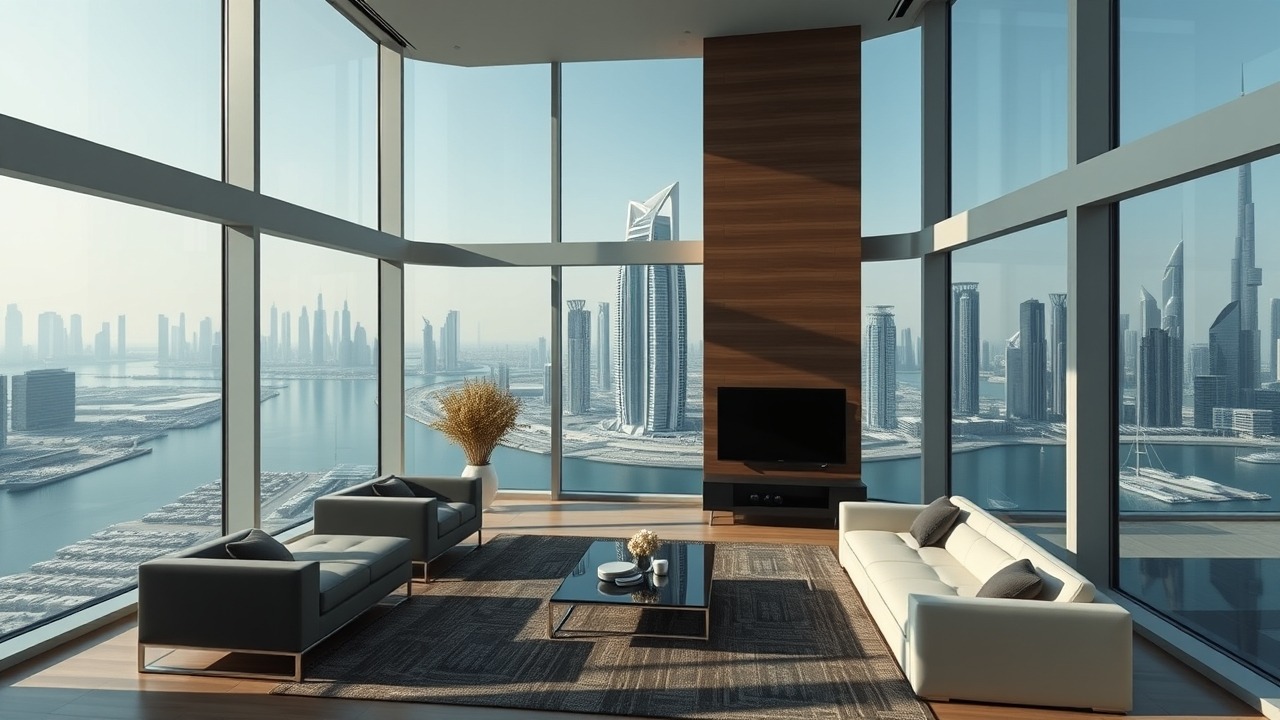 Luxury penthouse interior in Creek Waters Dubai