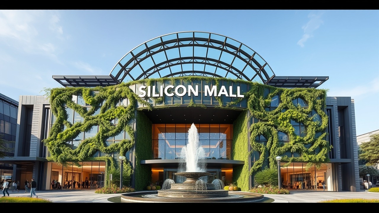 Silicon Mall entrance futuristic architecture