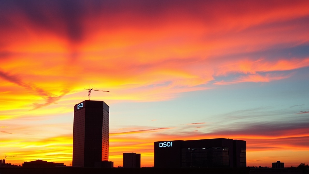 DSO Headquarters building at sunset