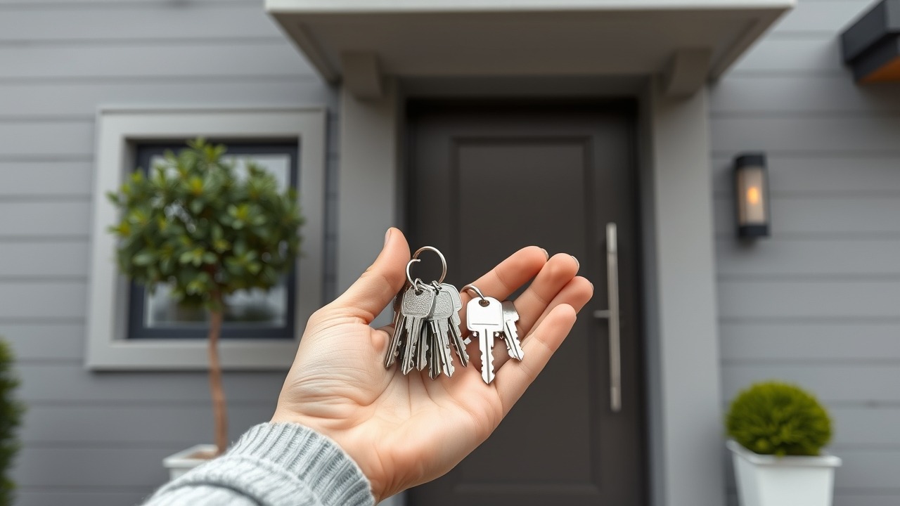Hand holding keys to a new property in Dubai