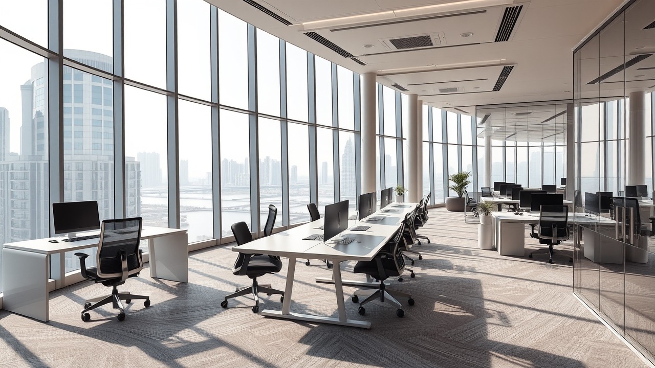 Modern commercial real estate interior Dubai 2026
