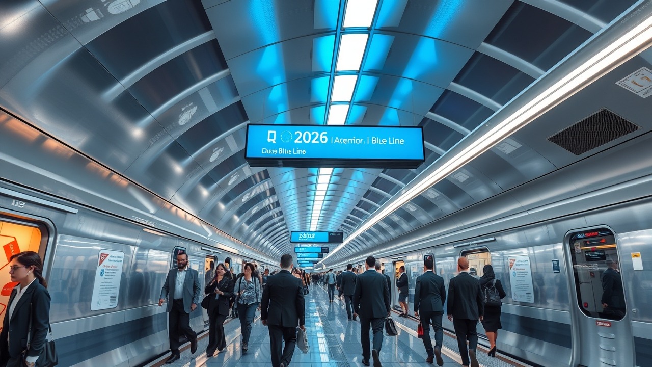 Dubai Metro Blue Line infrastructure 2026