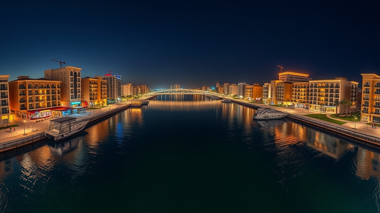 Dubai Canal night view