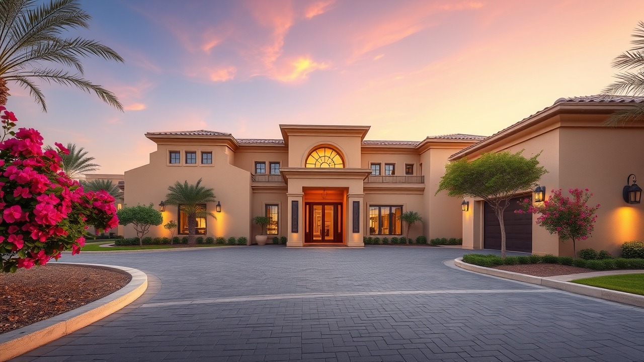Luxury villa entrance in Arabian Ranches Dubai