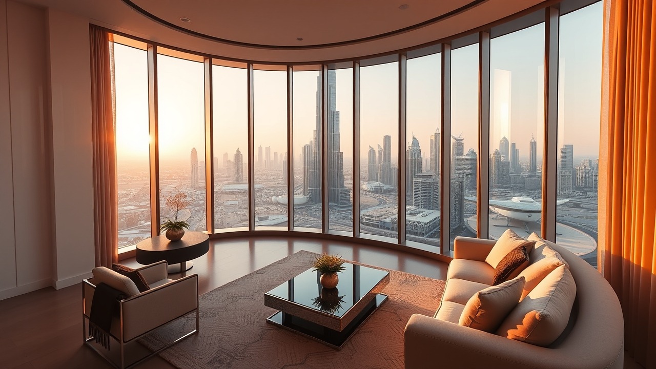 Luxury Dubai apartment with Burj Khalifa view