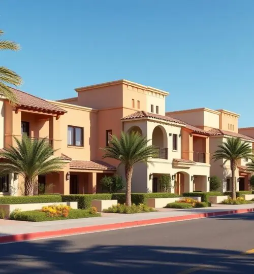 Exterior de los apartamentos de Uptown Motor City en 2026