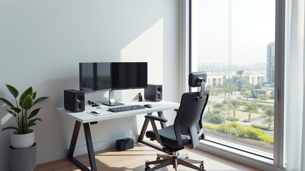 Professional home office in a spacious apartment