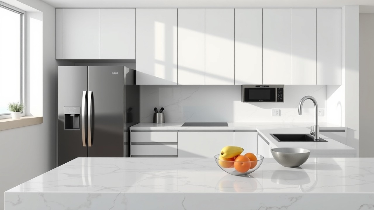 Modern minimalist kitchen in a Dubai holiday home