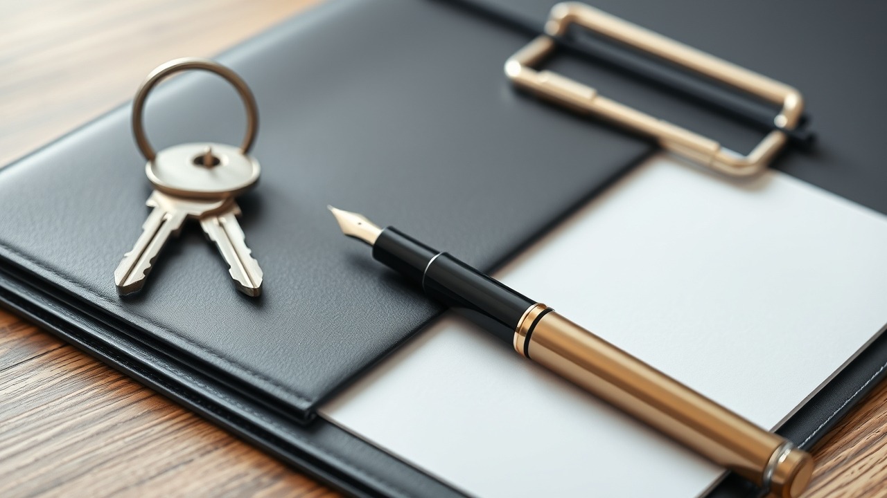 Real estate transaction keys and professional folder