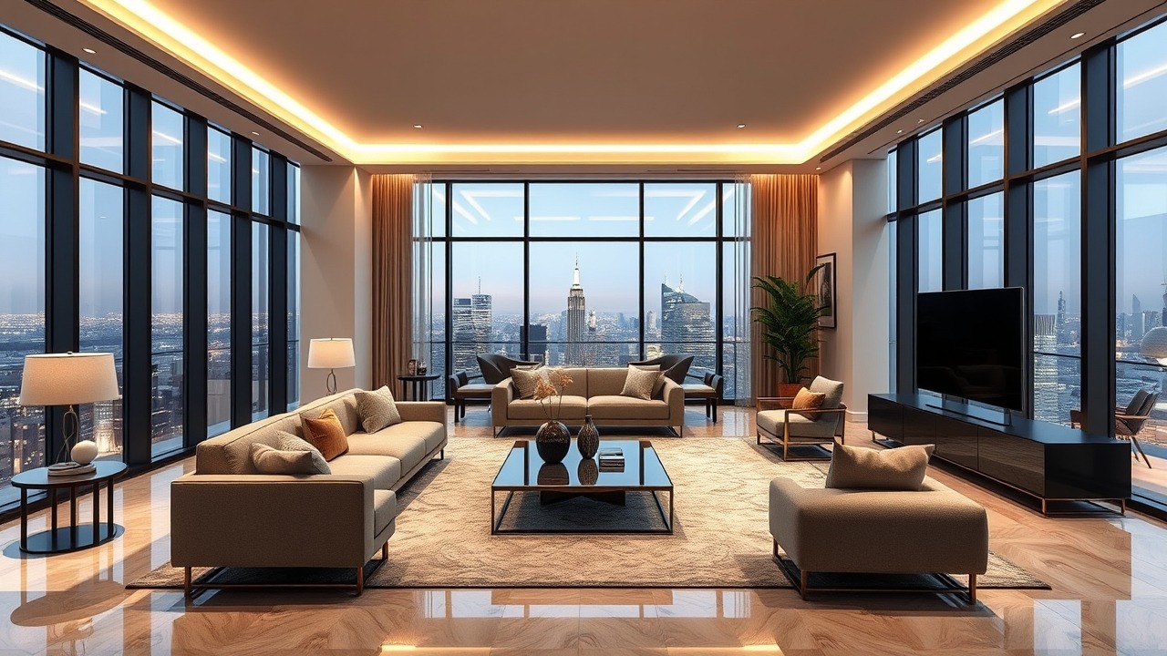 Modern luxury penthouse interior in Dubai