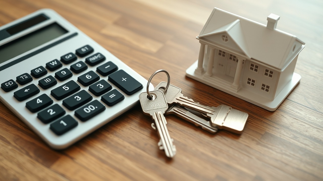 Financial tools and building model on a desk