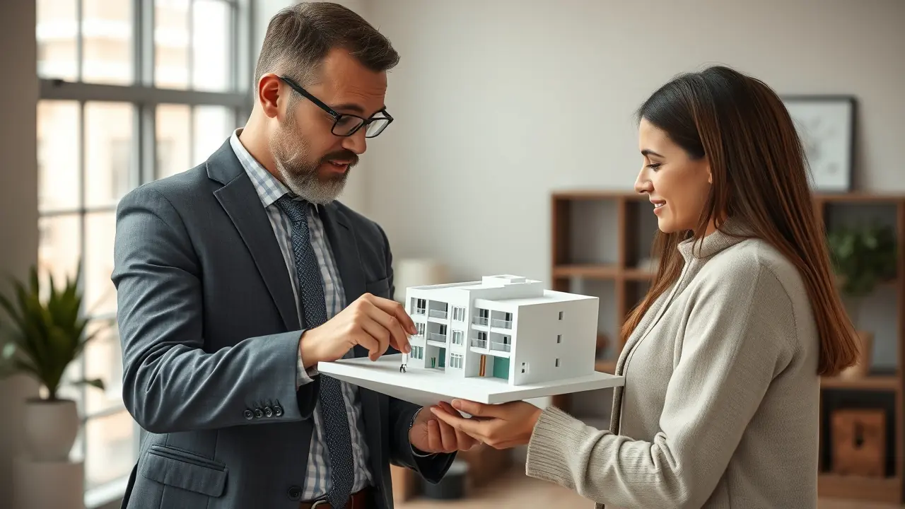 房地产顾问展示房产模型