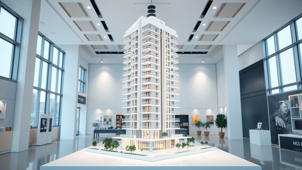 Architectural model of a Dubai residential tower