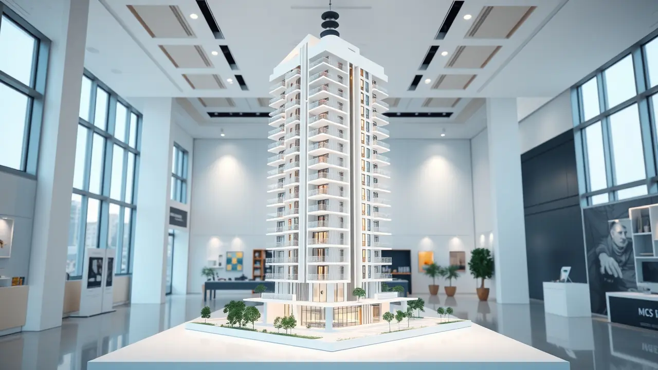 迪拜住宅塔楼的建筑模型