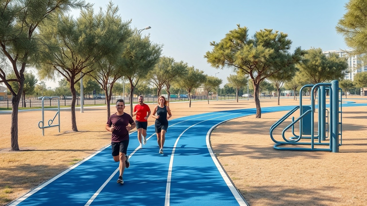 Community park and jogging track in Tilal Al Ghaf