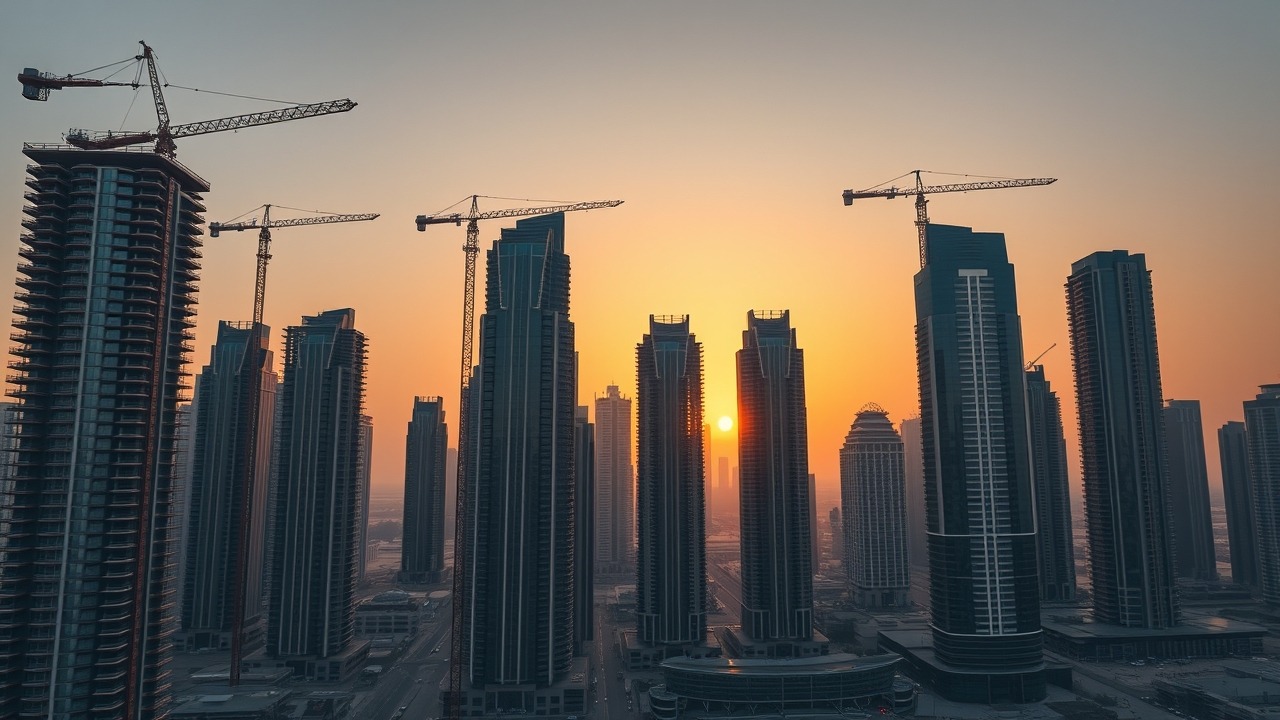 Dubai off-plan construction skyline