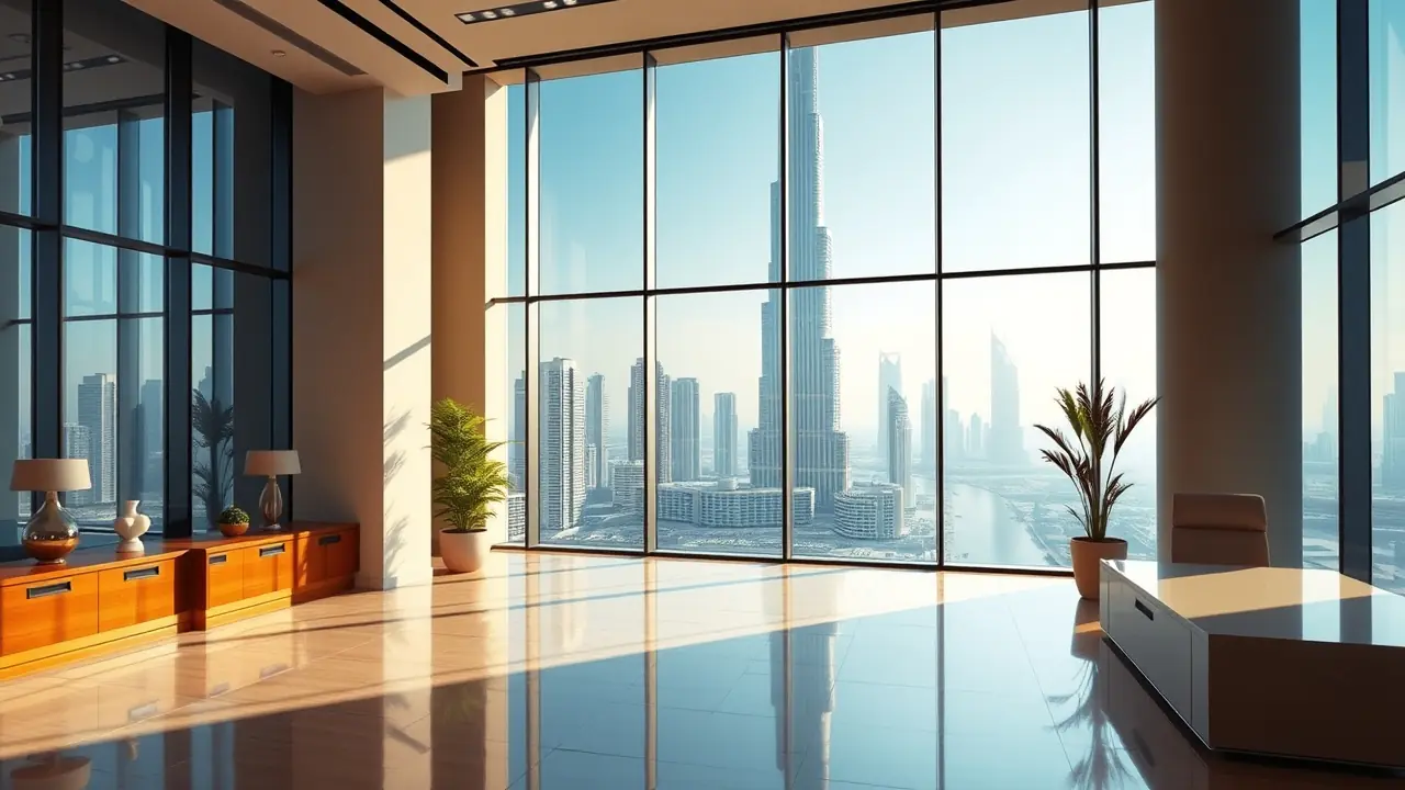 Interior de una oficina inmobiliaria de lujo en Dubái