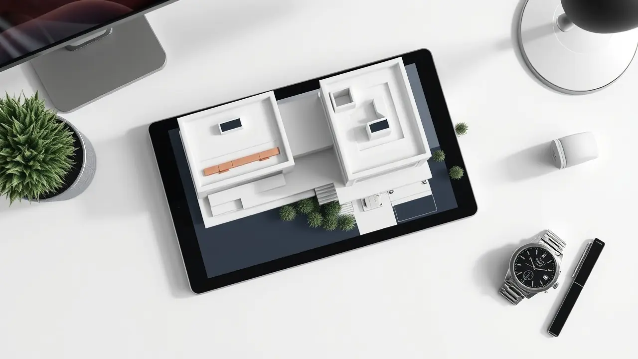 Modelo arquitectónico de villa y herramientas de inversión