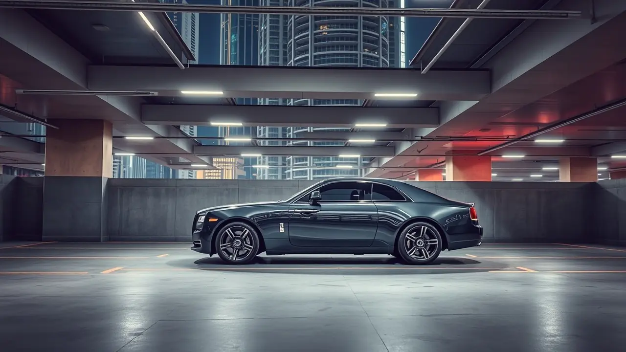 迪拜市中心现代豪华塔楼停车场