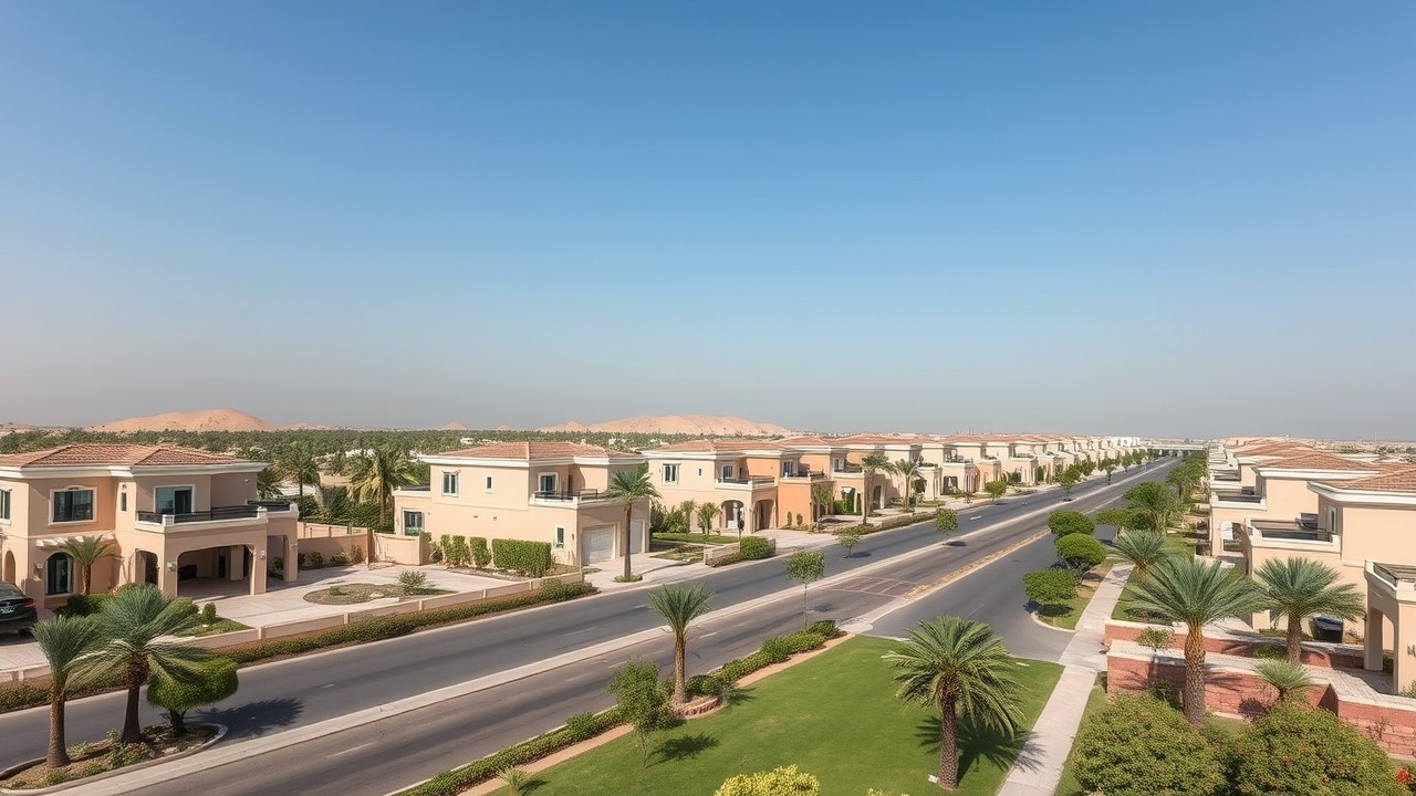 Aerial view of Nad Al Sheba luxury villas