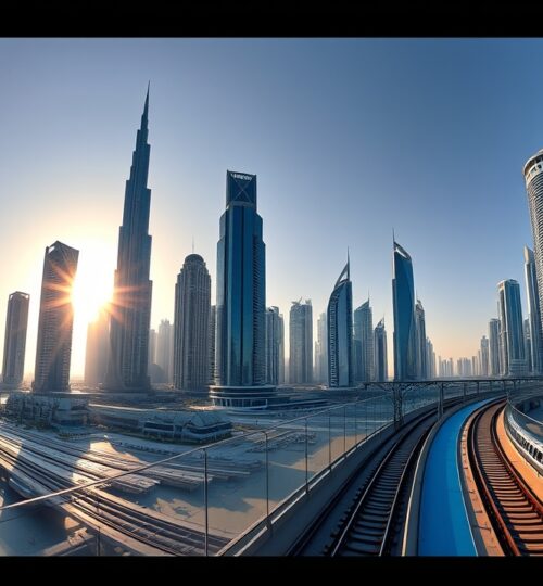 Dubai 2026 skyline with Blue Line metro expansion
