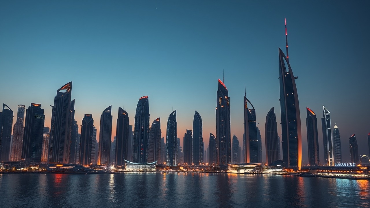 Dubai Marina skyline 2026 at twilight