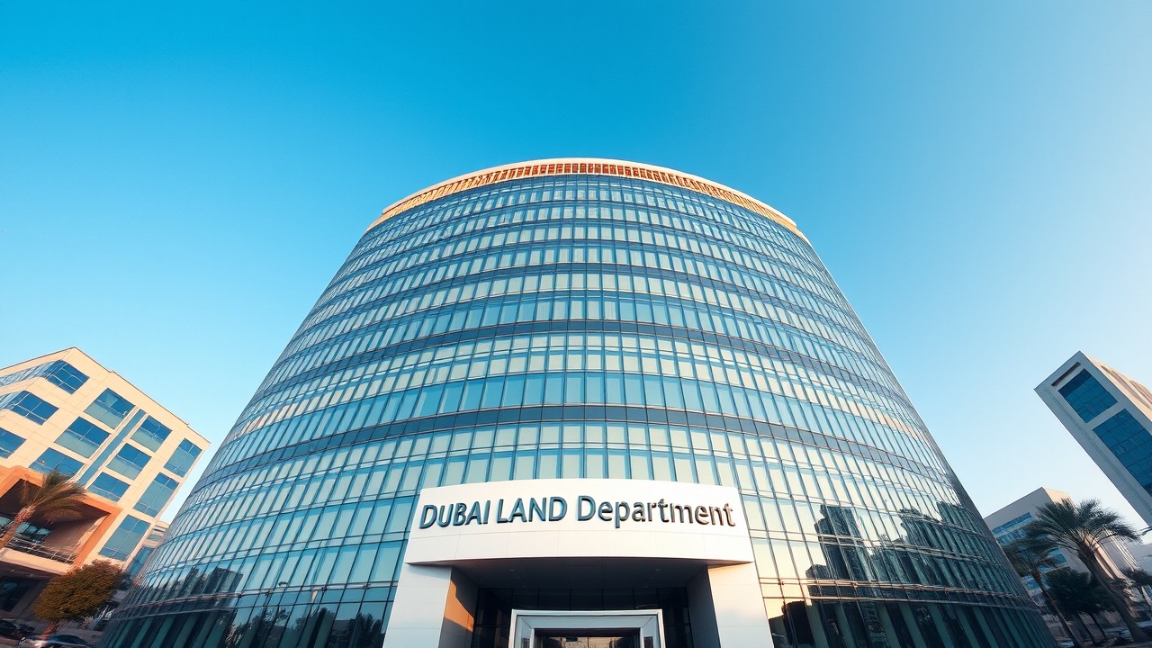 Dubai Land Department building representing legal real estate regulation.