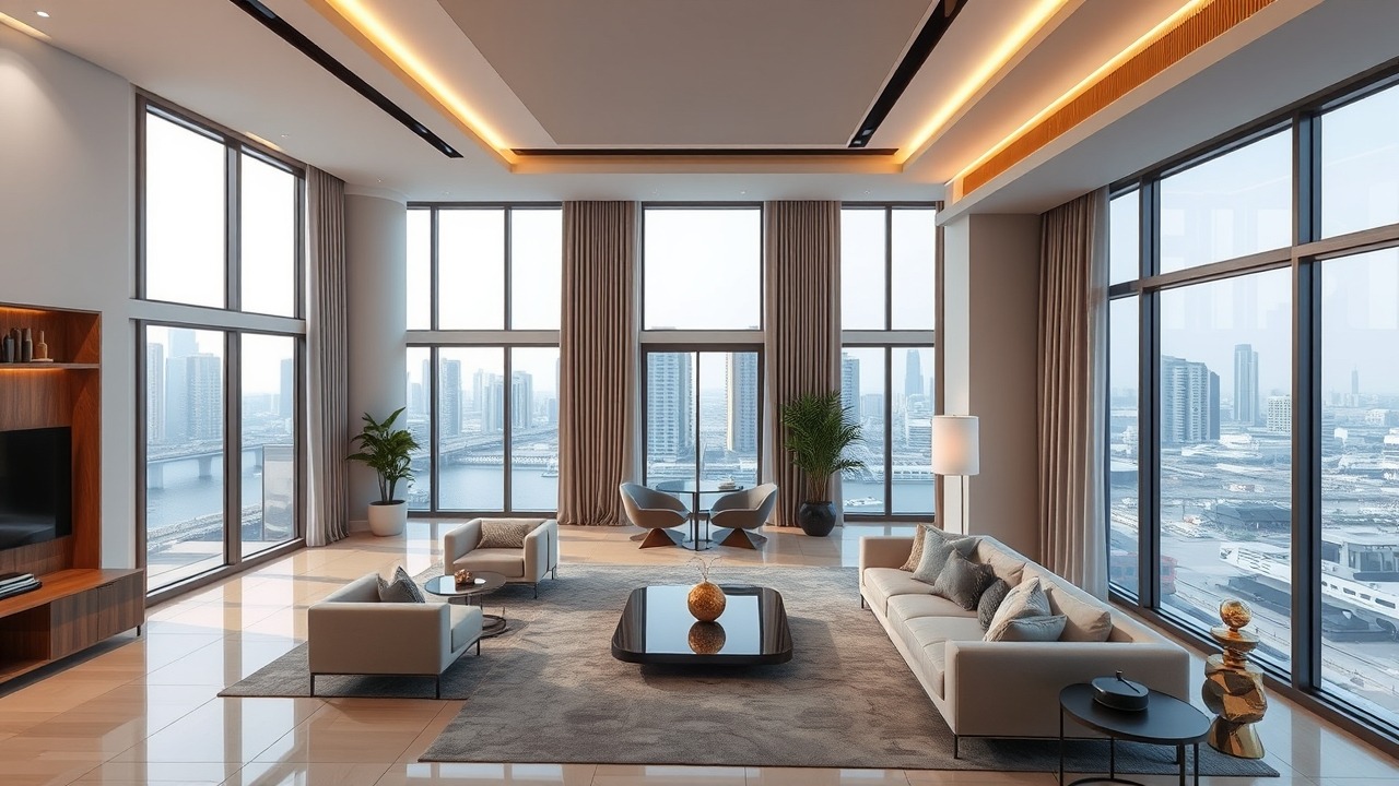 Luxury apartment interior in Dubai for fractional investment.