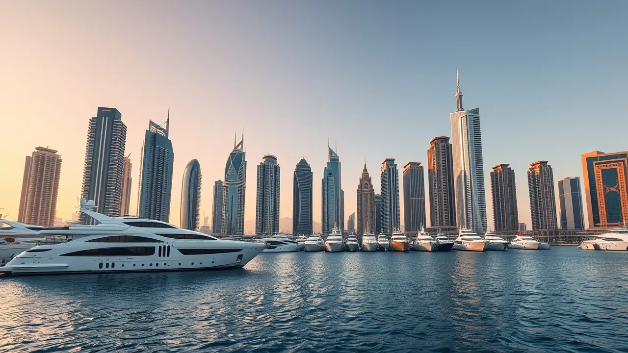 La silhouette de Dubai Marina pendant la haute saison immobilière hivernale
