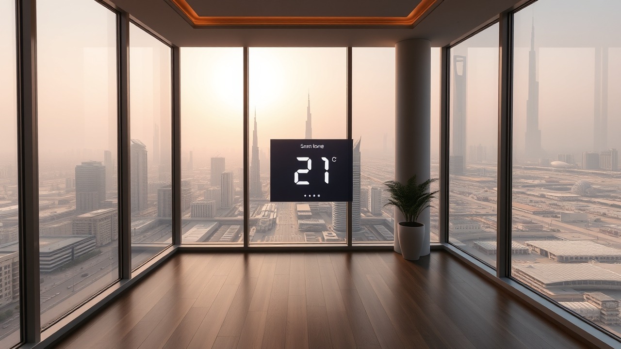 Luxury Dubai penthouse interior with climate control technology