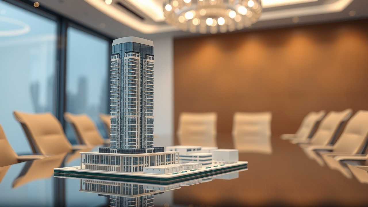 Architectural model of a Dubai residential skyscraper