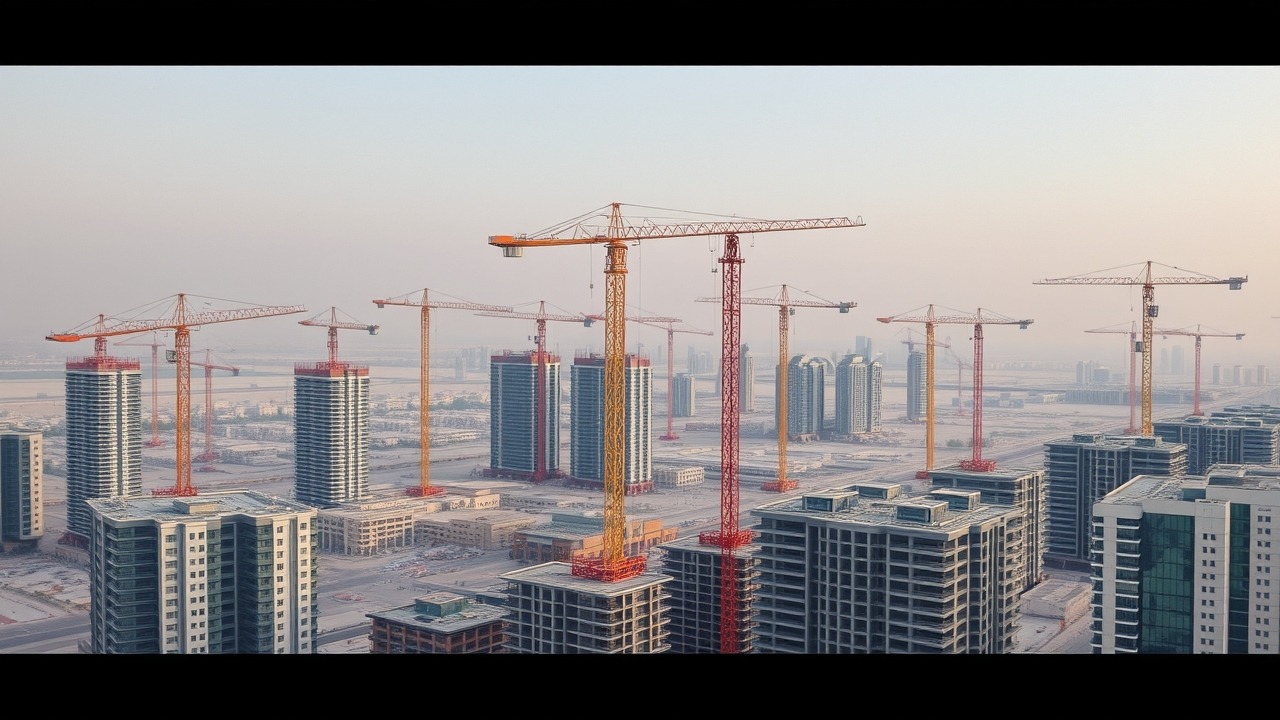 Dubai South construction site drone view