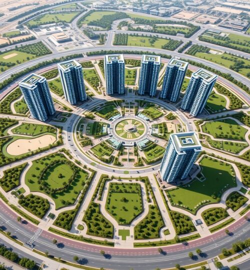 Aerial view of Jumeirah Village Circle JVC master plan 2026