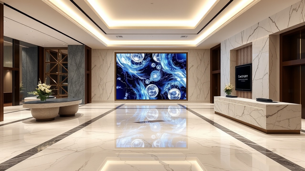 Luxury lobby design of a boutique tower in Jumeirah Village Circle
