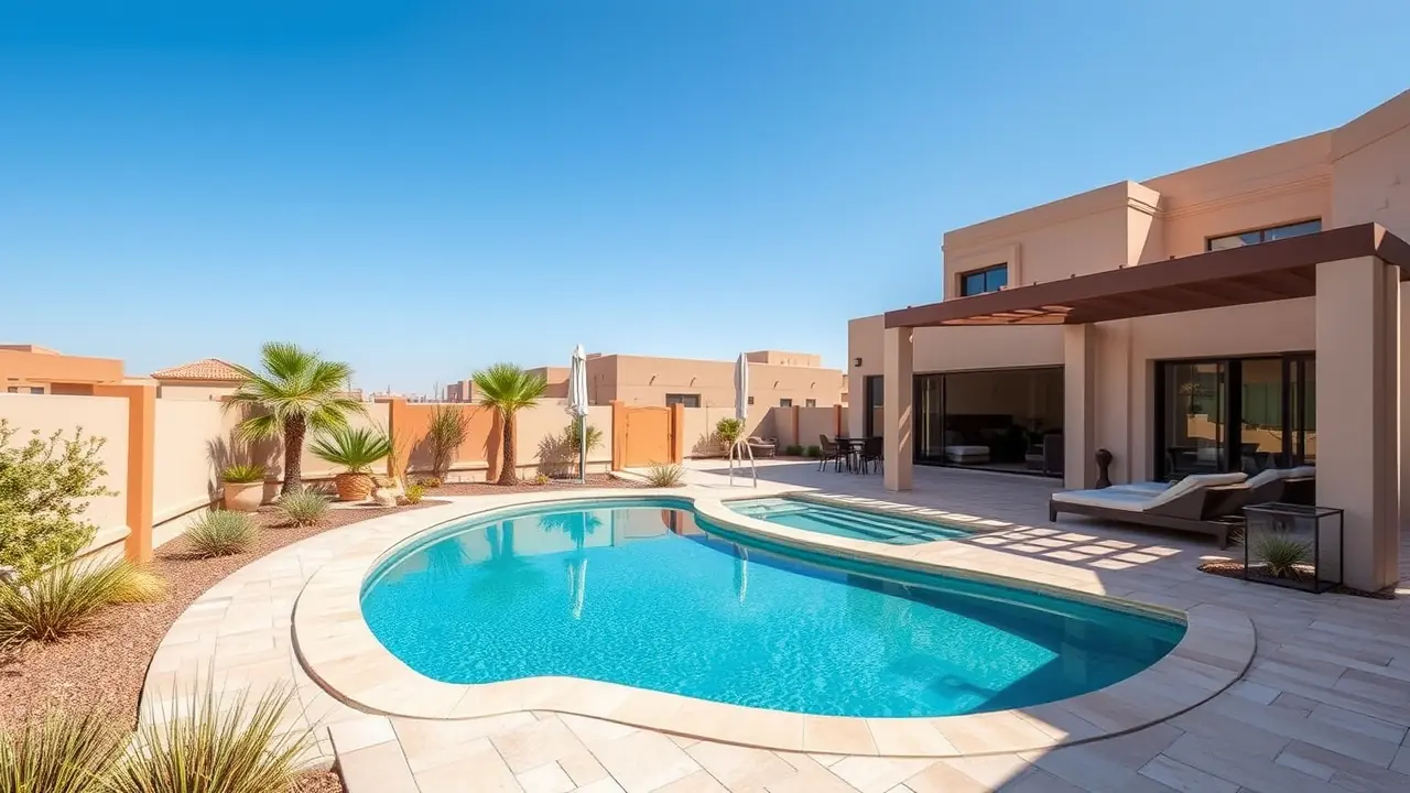 Villa de lujo con piscina privada en una comunidad de propiedad absoluta en Dubái
