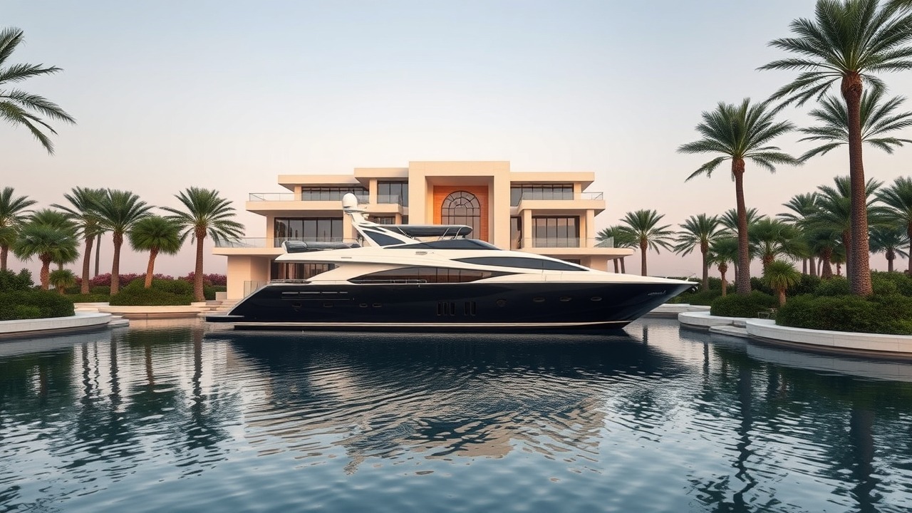 Yacht at private villa Palm Jumeirah