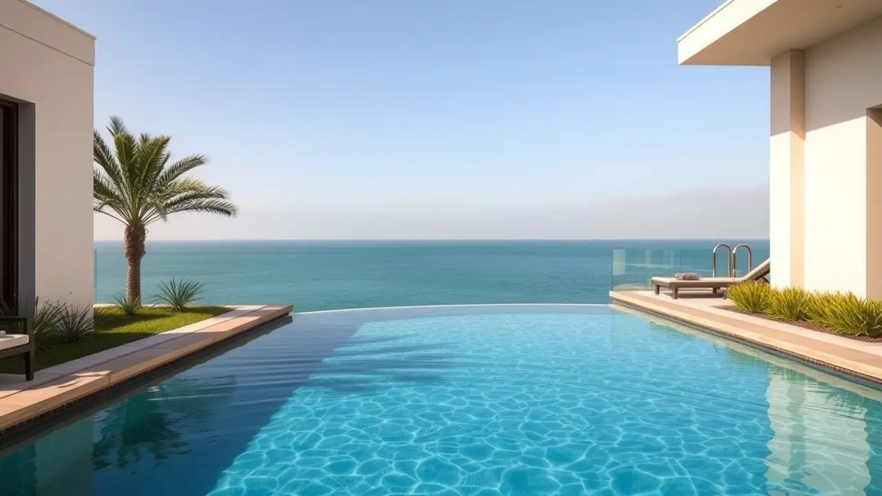 Бесконечный бассейн в Palm Jumeirah Garden Home
